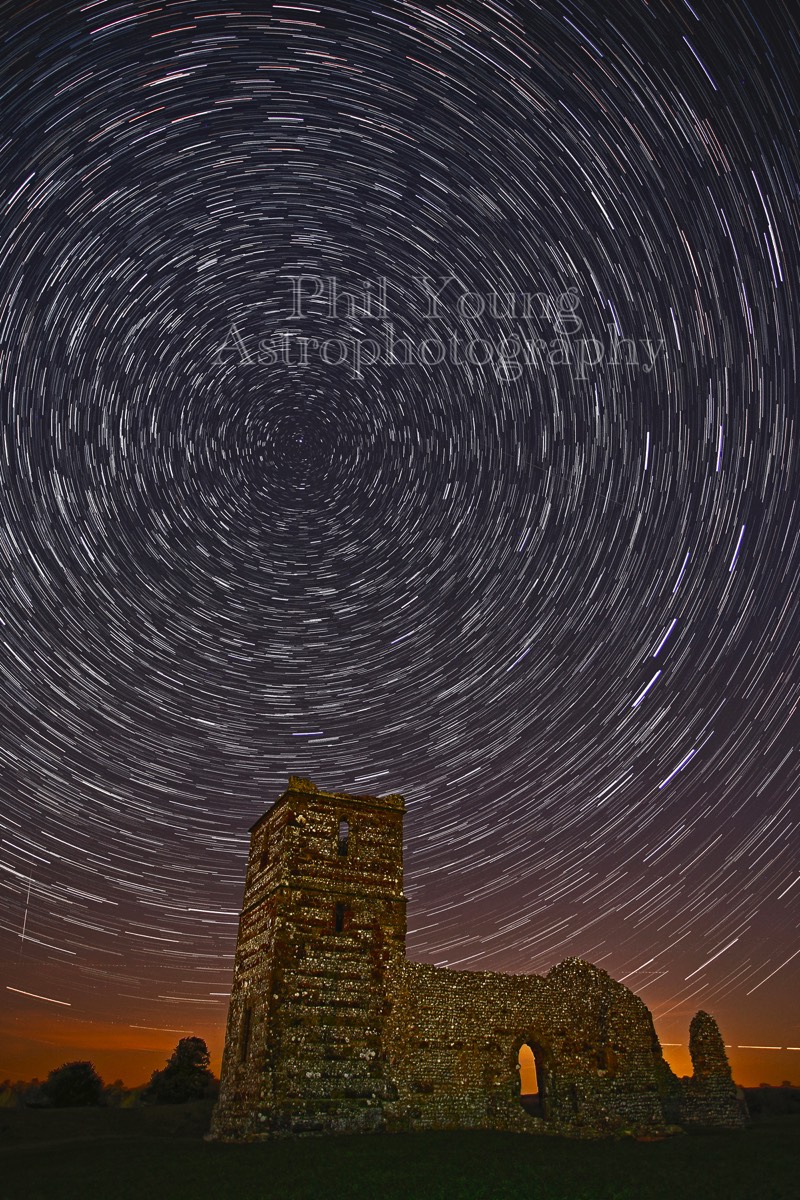 Startrails and meteor Knowlton