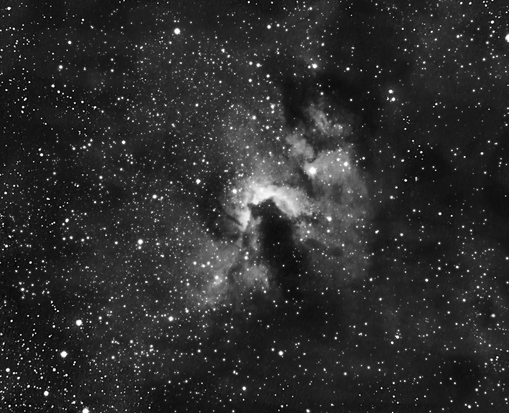Ha image SH2-155 The Cave Nebula 2,400 light years away in Cepheus