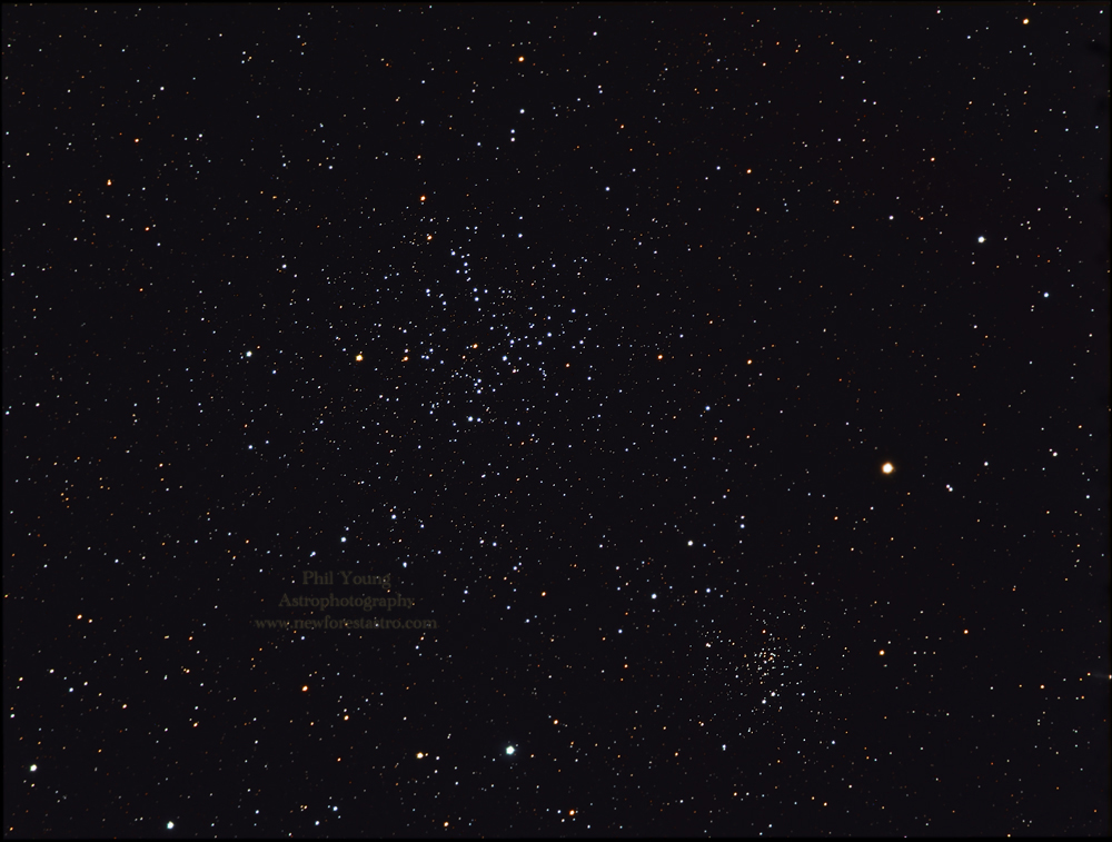 LRGB Image Open Cluster M38 & Smaller Open Cluster NGC 1907 4,500 light years away in the Constellation Auriga 