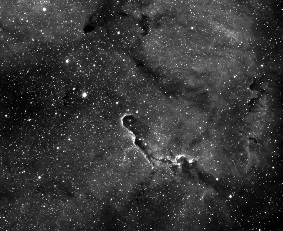 Ha Image The Elephants Trunk Nebula part of IC 1396 Emission Nebula 2,400 light years away in Cepheus 