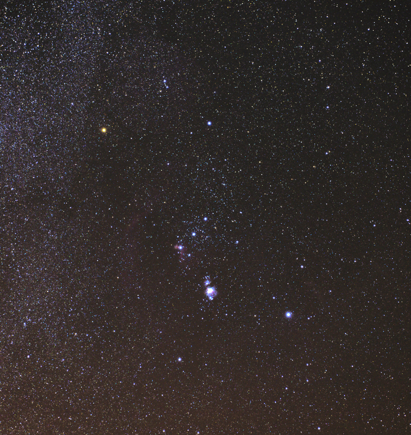 DSLR camera image of the Orion Constellation 